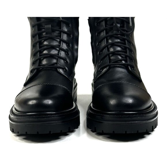 Sam Edelman Aleia Womens Black Leather Lace-Up Combat Boots Size 7M New $200 - Picture 3 of 12